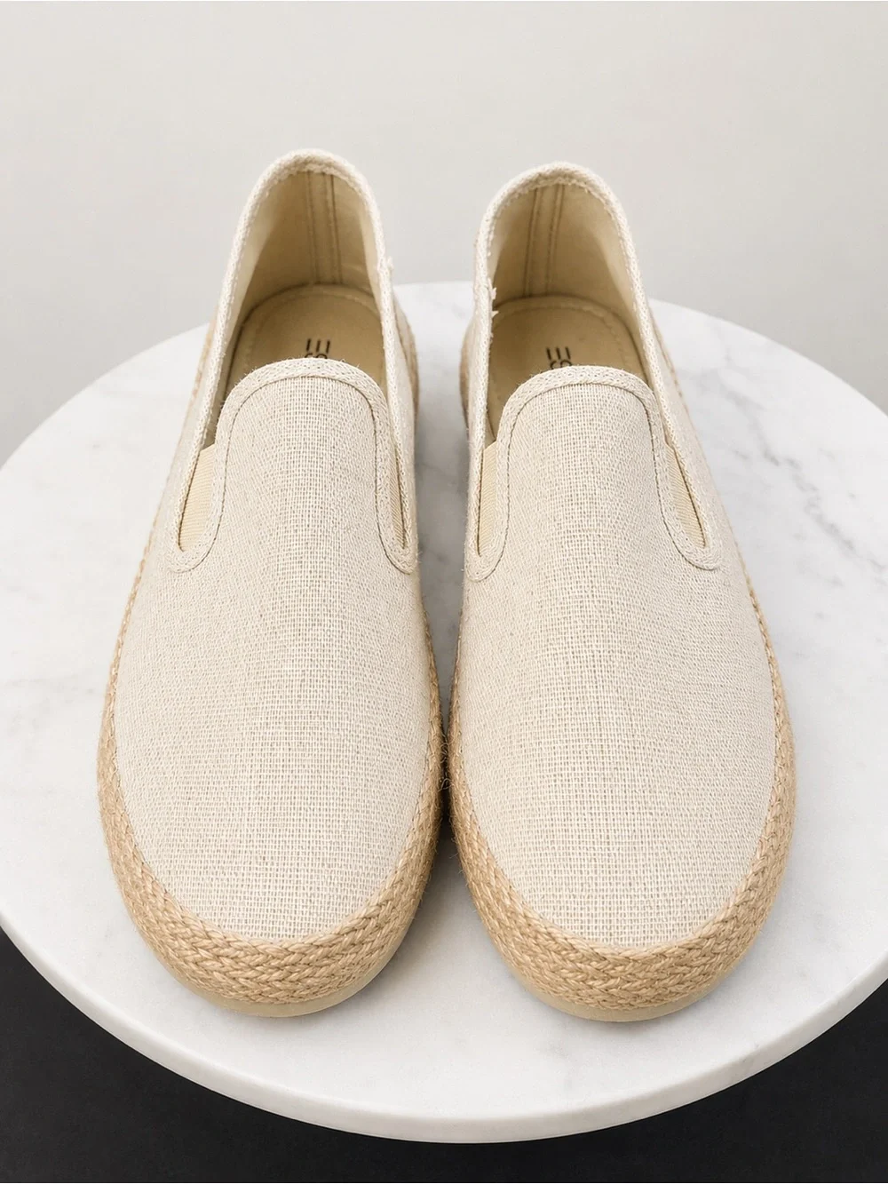 Esprit Linen Canvas Espadrille Slip On Flats Natural Beige Size 7.5 NWT